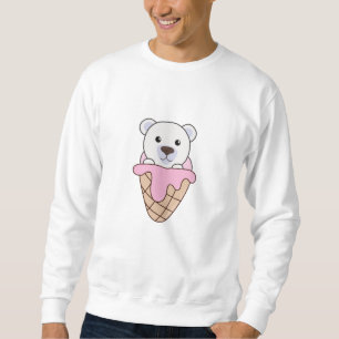 Sweatshirt Ours polaire Ours rose Crème de glace gaufre migno