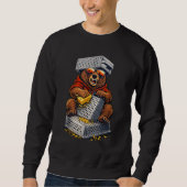 Sweatshirt Ours Rétro avec un Chapeau Râpe à Fromage et des L (Devant)