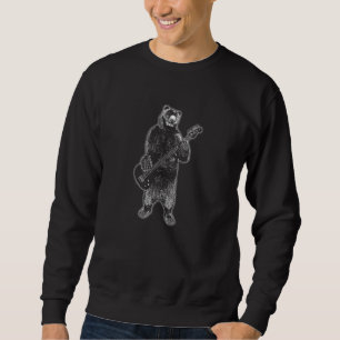 Sweatshirt Ours Rock Grizzly Ours Jouer Guitare