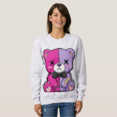 Sweatshirt Ours scindé mignon et effrayant (Devant entier)