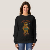 Sweatshirt Ours sur Roller Skates Roll Retro Comic Book (Devant entier)