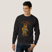 Sweatshirt Ours sur Roller Skates Roll Retro Comic Book (Devant entier)