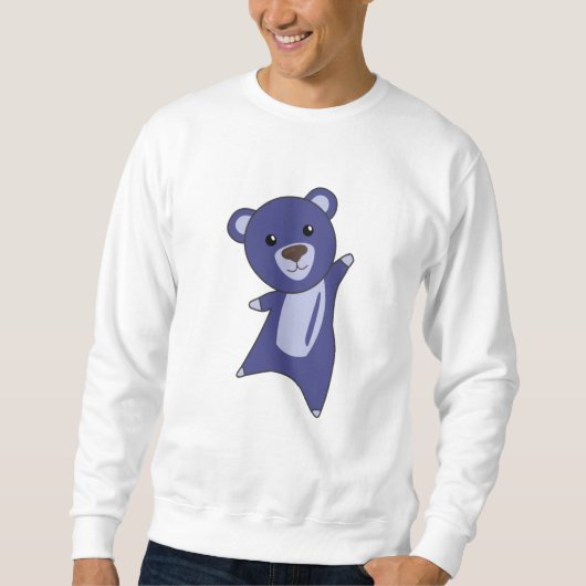 Sweatshirt Ours Teddy Ours Petit Ours Bleu Drôle (Devant)