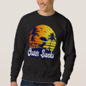 Sweatshirt Outer Banks Carolina Sunset Beach Retro (Devant)