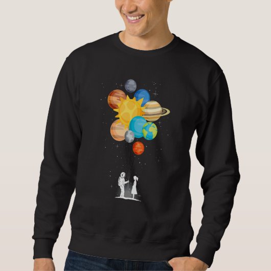 Sweatshirt Outer space planets love spaceman  balloon spacema (Devant)
