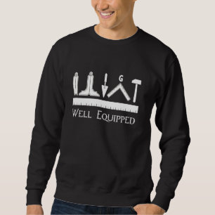 Sweatshirt Outils maçonniques Emblèmes bien équipés Grand Mas