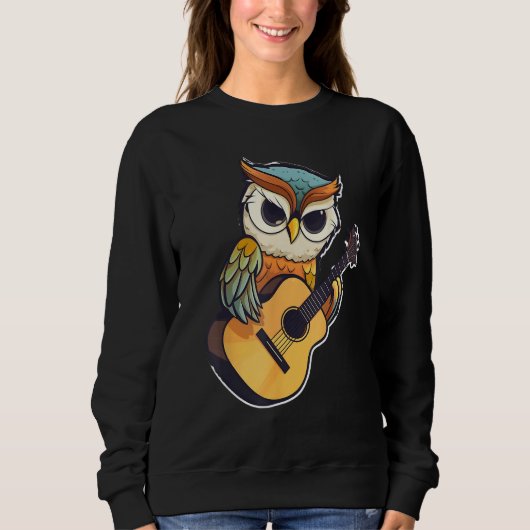 Sweatshirt Owl with a guitar ,Owl (Devant)