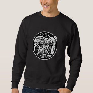 Sweatshirt Pacific Northwest Native American Style Gri