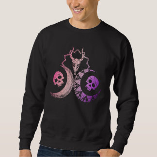 Sweatshirt Pagan Occulte Cuisine Crescent Moon Crâne Pastel
