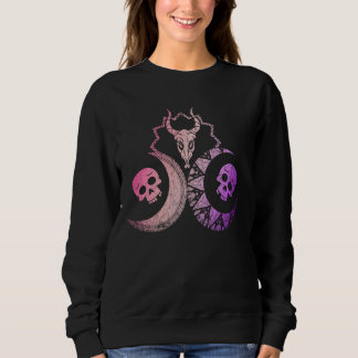 Sweatshirt Pagan Occulte Cuisine Crescent Moon Crâne Pastel