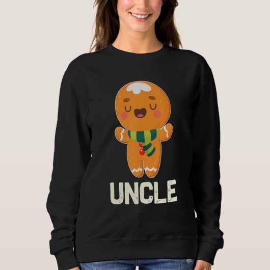 Sweatshirt Pain d'épice oncle drôle mignon Cookie Noël Chir (Devant)