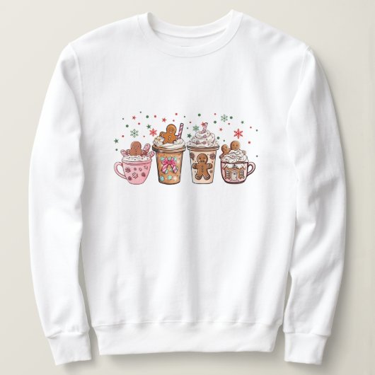 Sweatshirt Pain d'épices Chaud cacao Noël Vacances Boissons (Design devant)