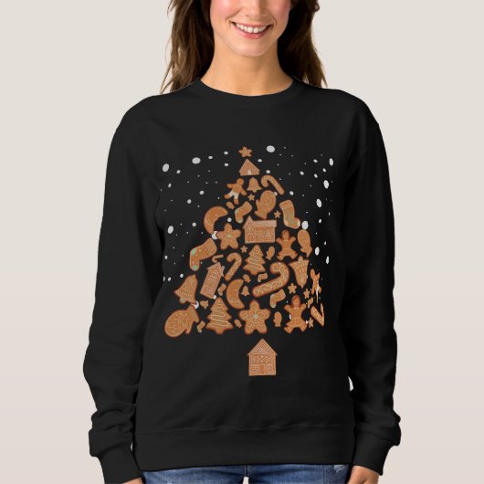 Sweatshirt Pain d'épices Cookies Arbre de Noël Pain d'épices (Devant)
