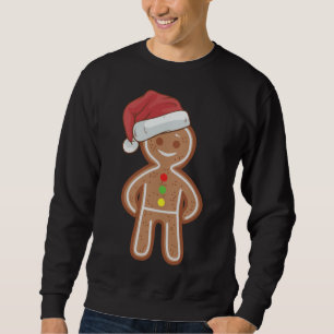 Sweatshirt Pain d'épices de Noël Homme Cookie Santa Hat Funny