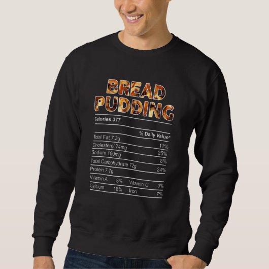 Sweatshirt Pain Pudding Nutrition Fiches Thanksgiving Matchin (Devant)