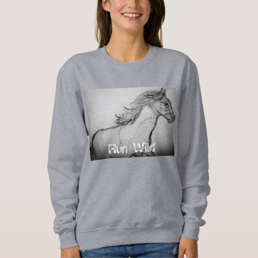 Sweatshirt Paint Horse Galloping s'enfuit (Devant)
