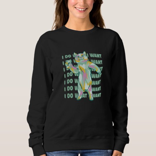 Sweatshirt Paint Splatter Dancing Cat Graphic (Devant)