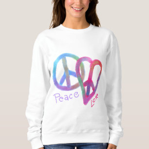 Sweatshirt Paix et Amour Art Abstrait original à porter