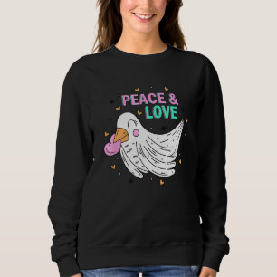 Sweatshirt Paix et Amour Pigeon Heart Journée Internationale