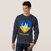 Sweatshirt Paix textuelle à l'Ukraine (Devant entier)