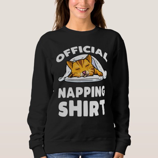 Sweatshirt Pajama couché officiel de chat Napping de chat (Devant)
