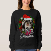 Sweatshirt Pajama de Noël de neige Shih Tzu (Devant)