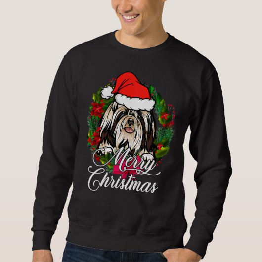 Sweatshirt Pajama de Noël de neige Shih Tzu (Devant)