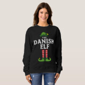 Sweatshirt Pajama de Noël du groupe familial danois Elf Match (Devant entier)