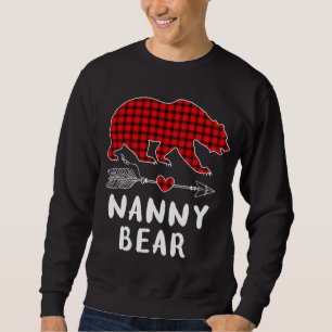 Sweatshirt Pajama de Noël Famille Flèche Nounou Ours Rouge Pl