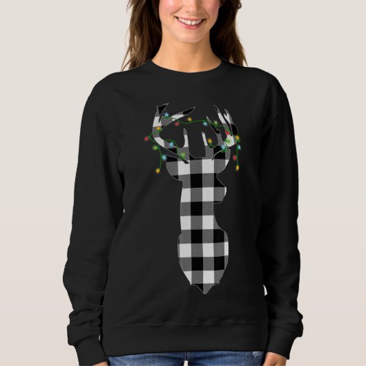Sweatshirt Pajama léger de Noël de Reindeer Deer Buffalo (Devant)