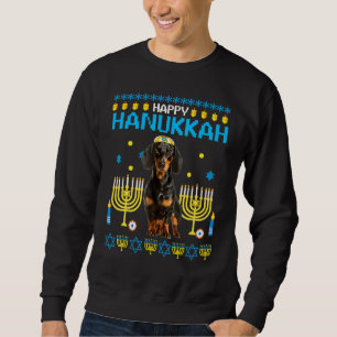 Sweatshirt Pajamas Dachshund Chanukah Jewish Ugly Hanoukka Ch
