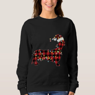 Sweatshirt Pajamas de dachshund Noël Rouge Plaid Buffalo
