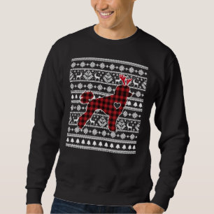 Sweatshirt Pajamas de Noël de chien de caniche rouge de buffl