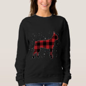 Sweatshirt Pajamas de Noël Red Plaid Buffalo Boston Terrier (Devant)