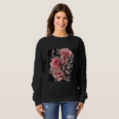Sweatshirt Pale Pink Roses with Delicate Vines Rustic Floral (Devant entier)