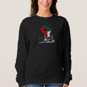 Sweatshirt Palestine Arabe mot Wordar drapeau du poing Libert (Devant)