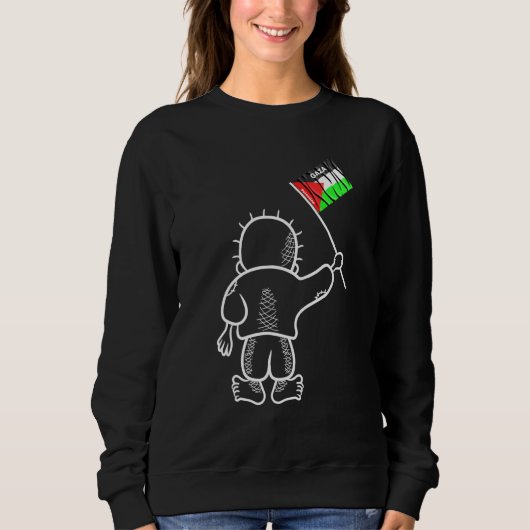 Sweatshirt Palestine Drapeau de Gaza avec Handala (Devant)