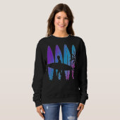 Sweatshirt Palm Trees Surfer Synthwave Surf Planche Vaporwave (Devant entier)