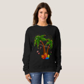 Sweatshirt Palmier de Noël décoré Tropical Xmas Coconu (Devant entier)