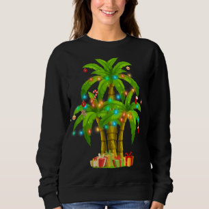 Sweatshirt Palmier de Noël Lumières de noix de coco tropicale