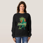 Sweatshirt Palmiers de surf Hawaiian Summer Honolulu Tropic (Devant entier)