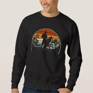 Sweatshirt Palmiers de surf Tropical Retro Coucher de soleil
