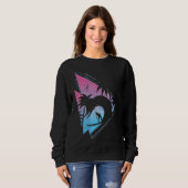 Sweatshirt Palmiers Synthwave Waves Surf Vaporwave Surfe (Devant entier)