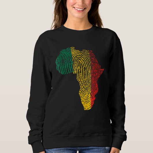 Sweatshirt Pan African Flag Fingerprint Black History Month P (Devant)