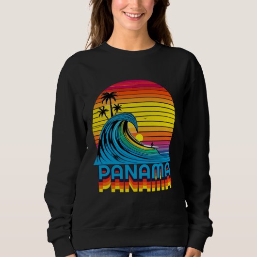 Sweatshirt Panama Retro Throwback Surf & Beach Souvenir (Devant)