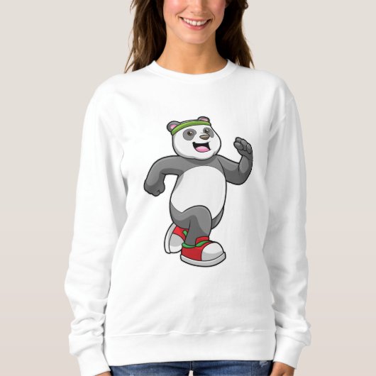 Sweatshirt Panda à courir avec bandeau (Devant)