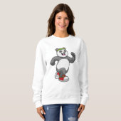 Sweatshirt Panda à courir avec bandeau (Devant entier)