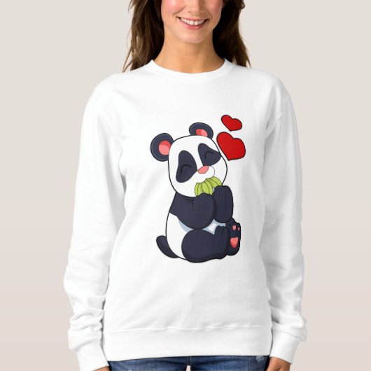 Sweatshirt Panda à manger des Feuilles (Devant)