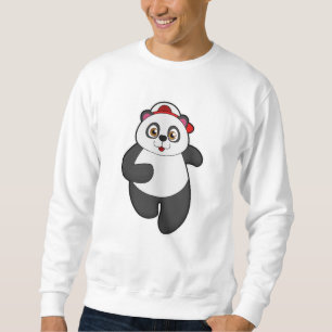 Sweatshirt Panda à Running avec Casquette