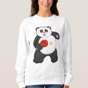 Sweatshirt Panda au ping-pong avec raquette de ping-pong